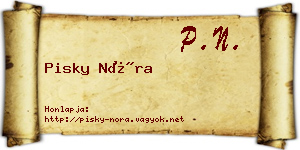 Pisky Nóra névjegykártya